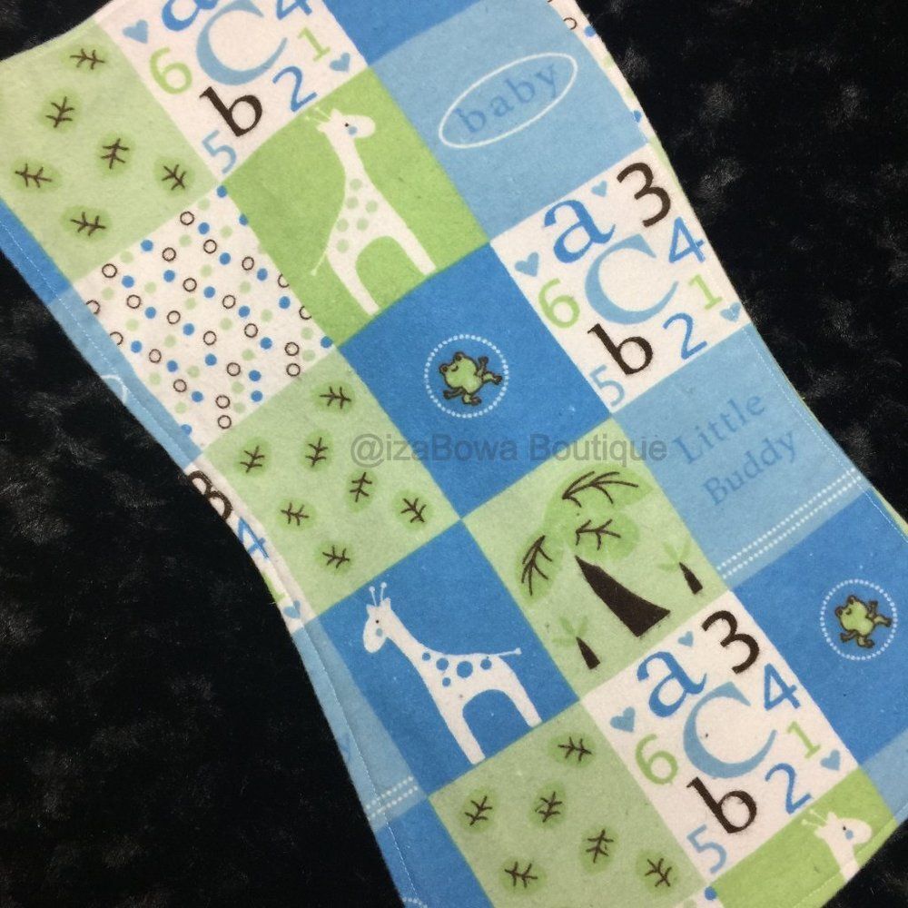 Little Buddy Print Burp Cloth  BC362  Handmade NWT Boutique